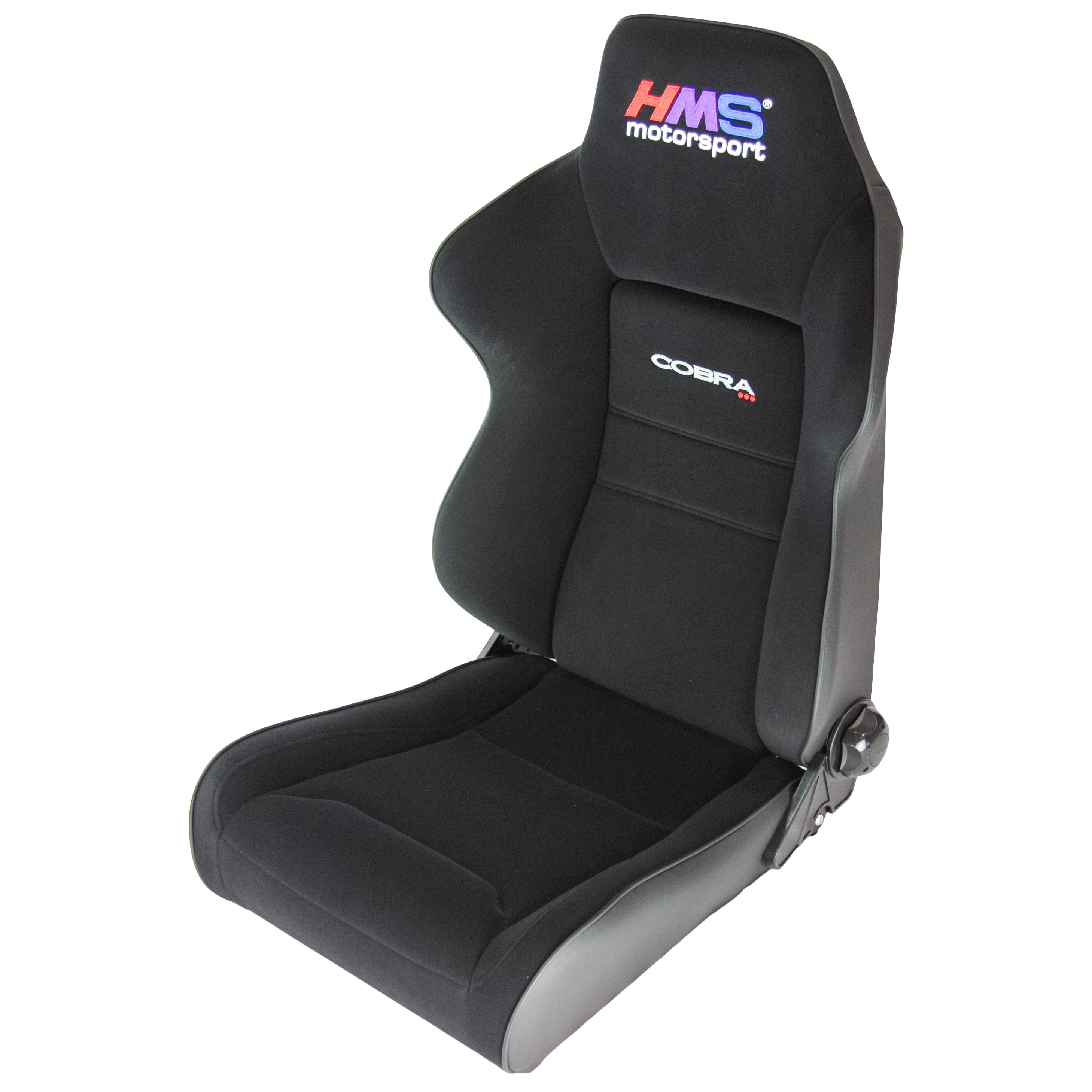 Cobra Daytona SIM Seat- HMS Exclusive- Black Nylon and Vinyl- Adjustable Backrest