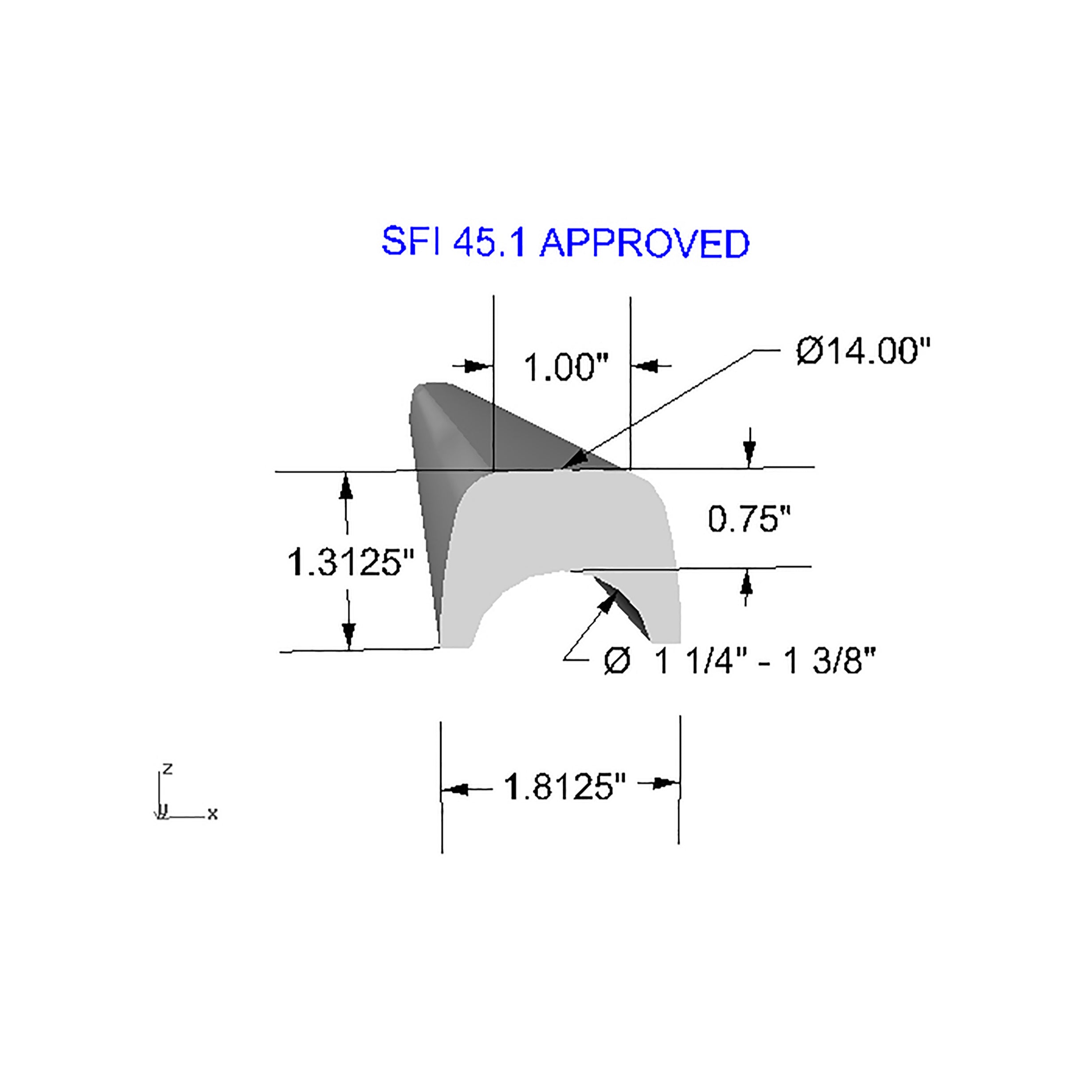 High Density BSCI Roll Cage Padding w/ SFI 45.1 Spec- 3/4 Low Profile 1 1 5/8-2 OD bar fit x 3Ft